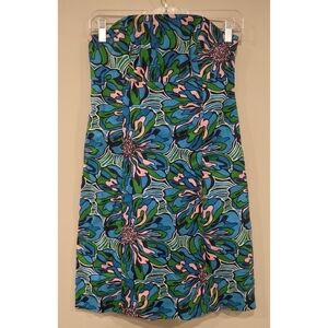 Lilly Pulitzer Bowen Strapless Dress in True Navy Dress Rehearsal Size 0